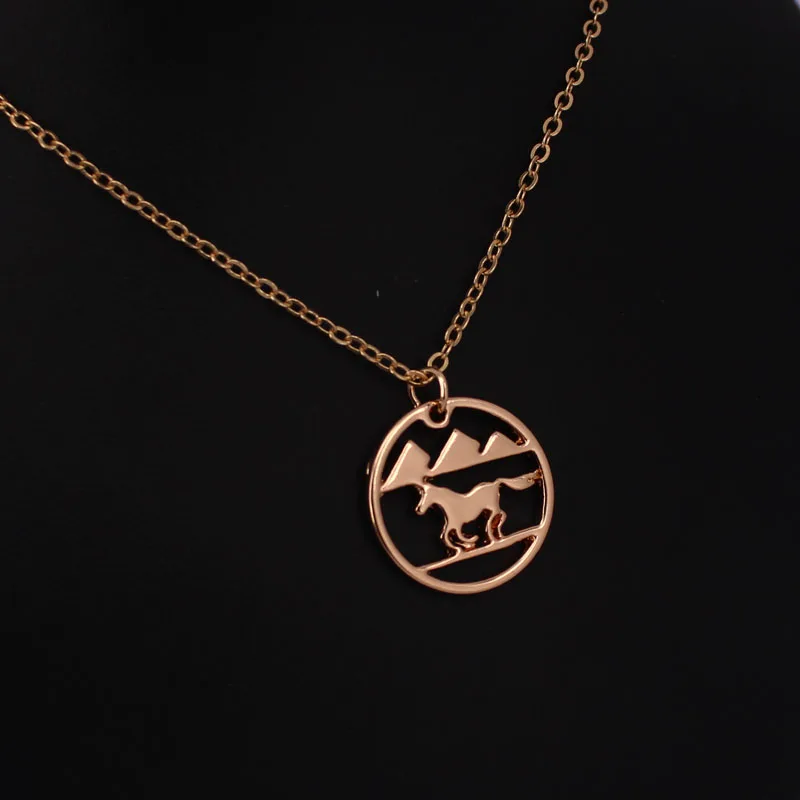 hzew cute running horse mountain pendant neckalce horse necklaces horse gift