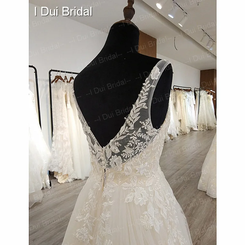 ТРАПЕЦИЕВИДНОЕ свадебное платье в классическом стиле кружевная Апликация корсет Простое Элегантное свадебное платье высококачественное фабричное настоящее