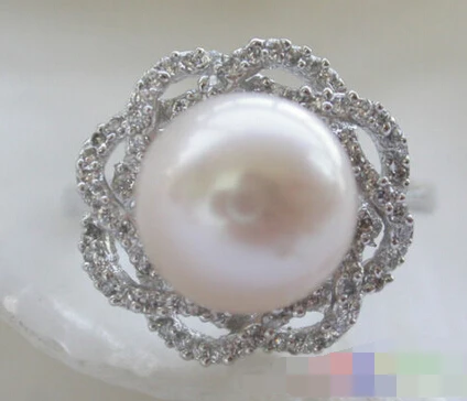 

2125 white ROUND PEARL mount ring