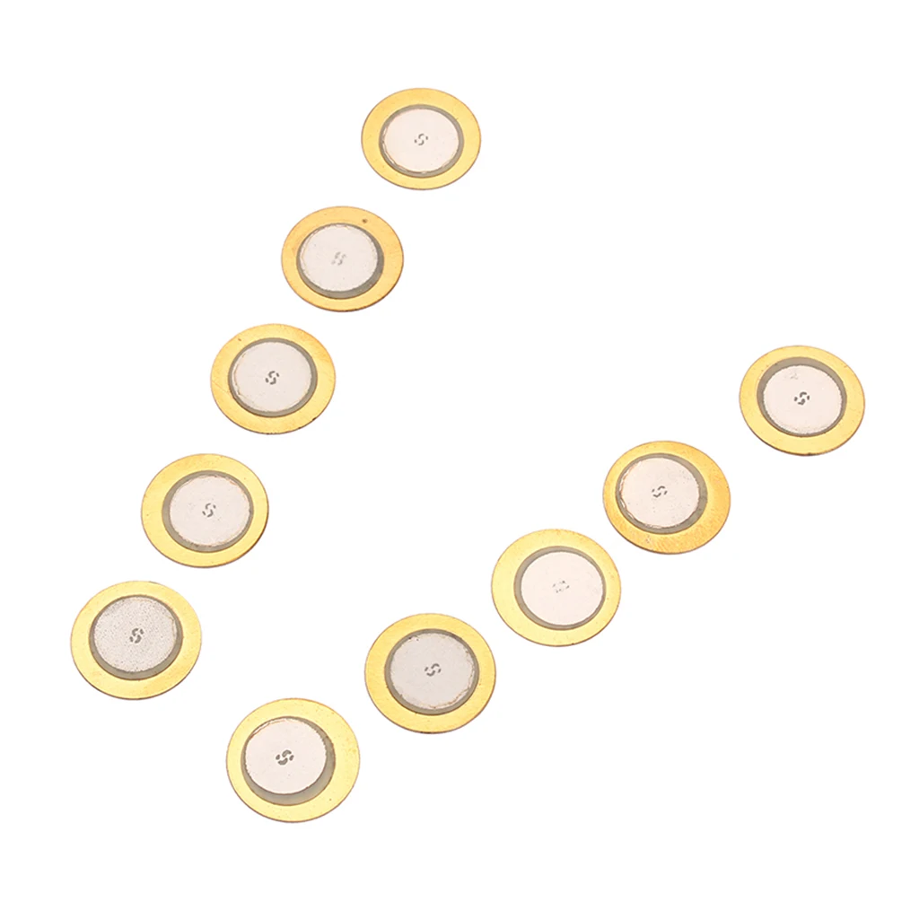 10 Pieces Copper Piezo Elements Sounder Sensor Trigger Drum Disc DIY Guitar Drum Microphone Violin Mandolin 35mm 
