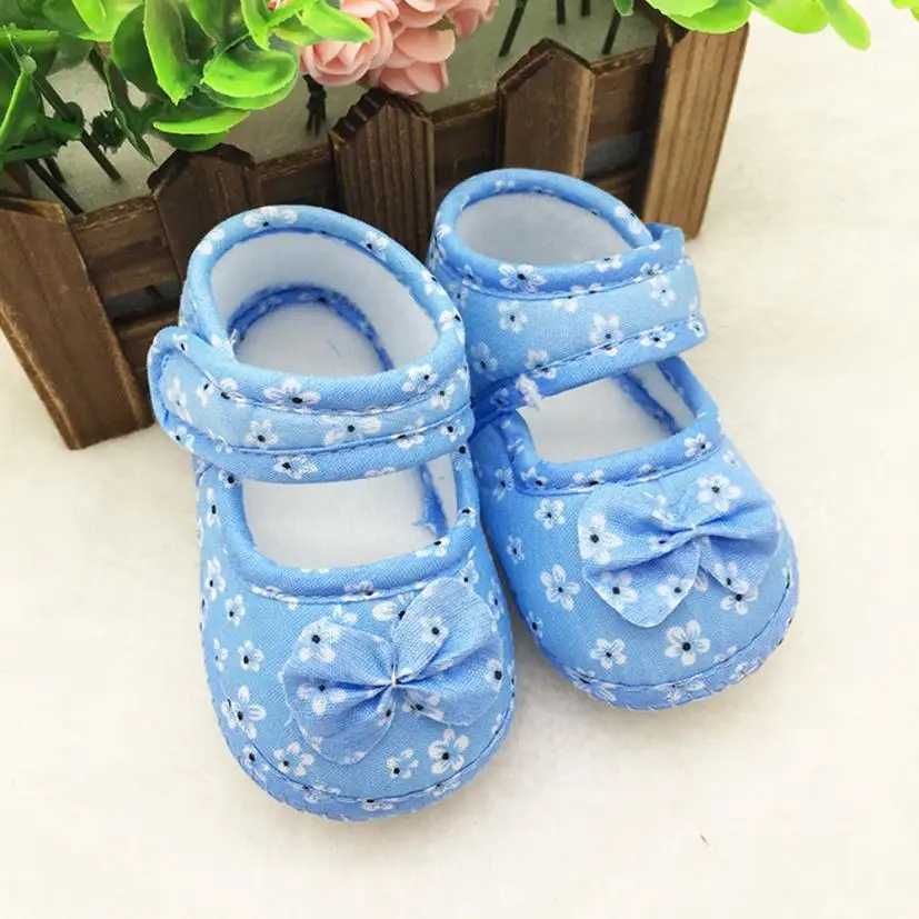 ARLONEET/детская обувь из парусины для девочек и мальчиков; мягкие кроссовки для детей с цветочным принтом; Тканевая обувь для новорожденных; цветные удобные детские туфли - Цвет: Sky Blue