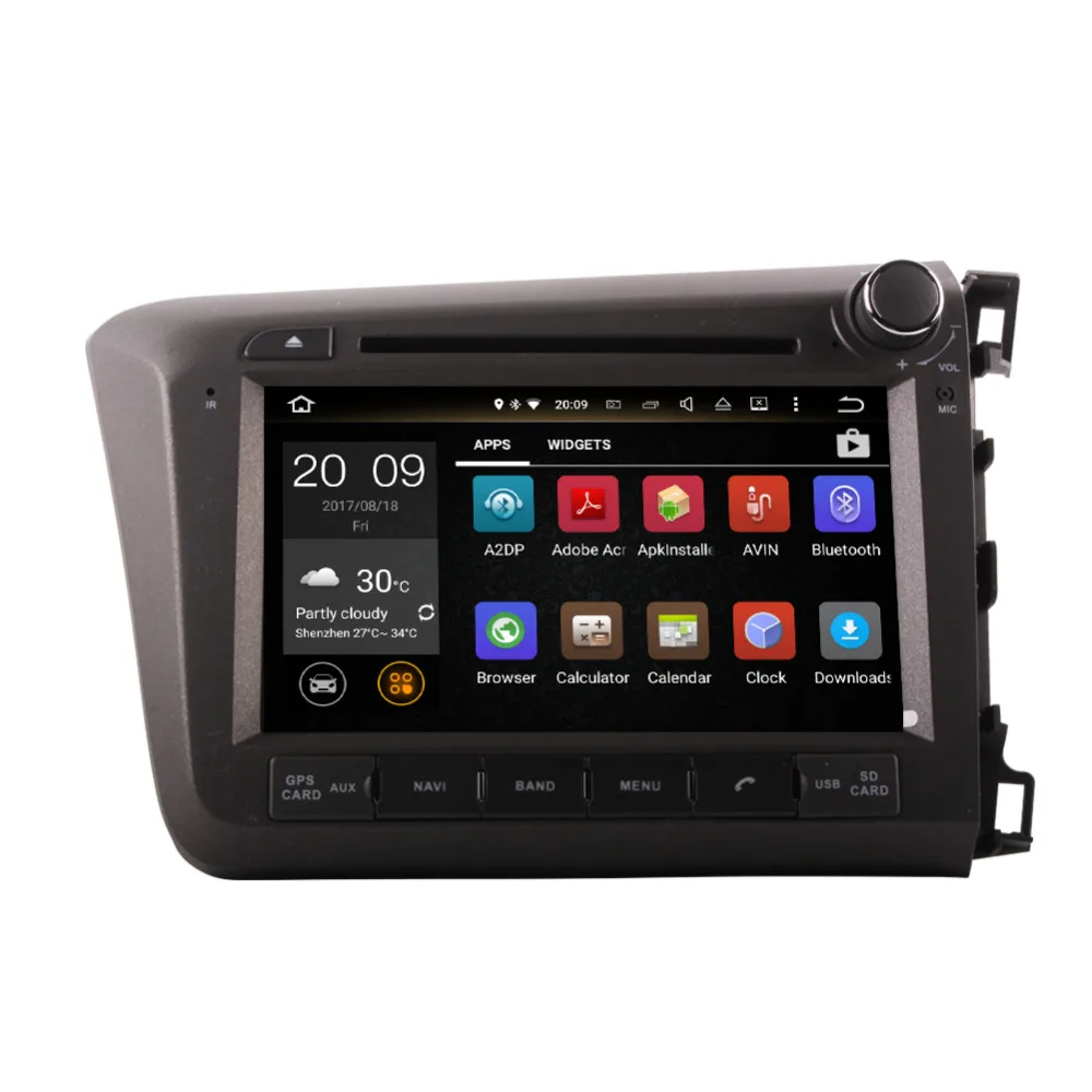 Excellent 4GB RAM Android 7.1/8.0 Octa Core Car GPS Navigation For Honda Civic Right Hand Driving 2012 2013 DVD Multimedia Player WIFI 3G 4