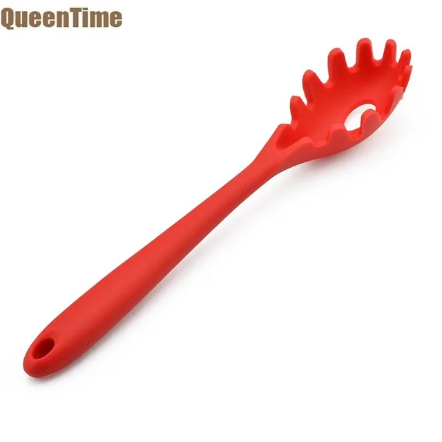 QueenTime Pasta Fork Server Silicone Spaghetti Spoon Heat Resistant