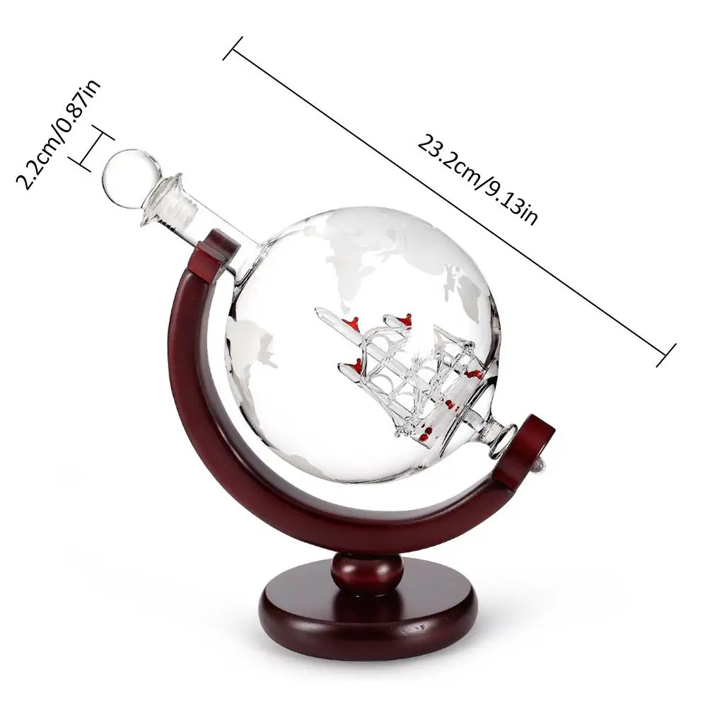 800 мл Глобус Графин виски Парусная бутылка стекло ремесло матовая карта вино охлаждение вина Графин