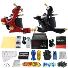 Красный B татуировки Наборы 2 шт. красные, черные катушки татуировки Питание педаль сцепление практика кожи иглы для очистки