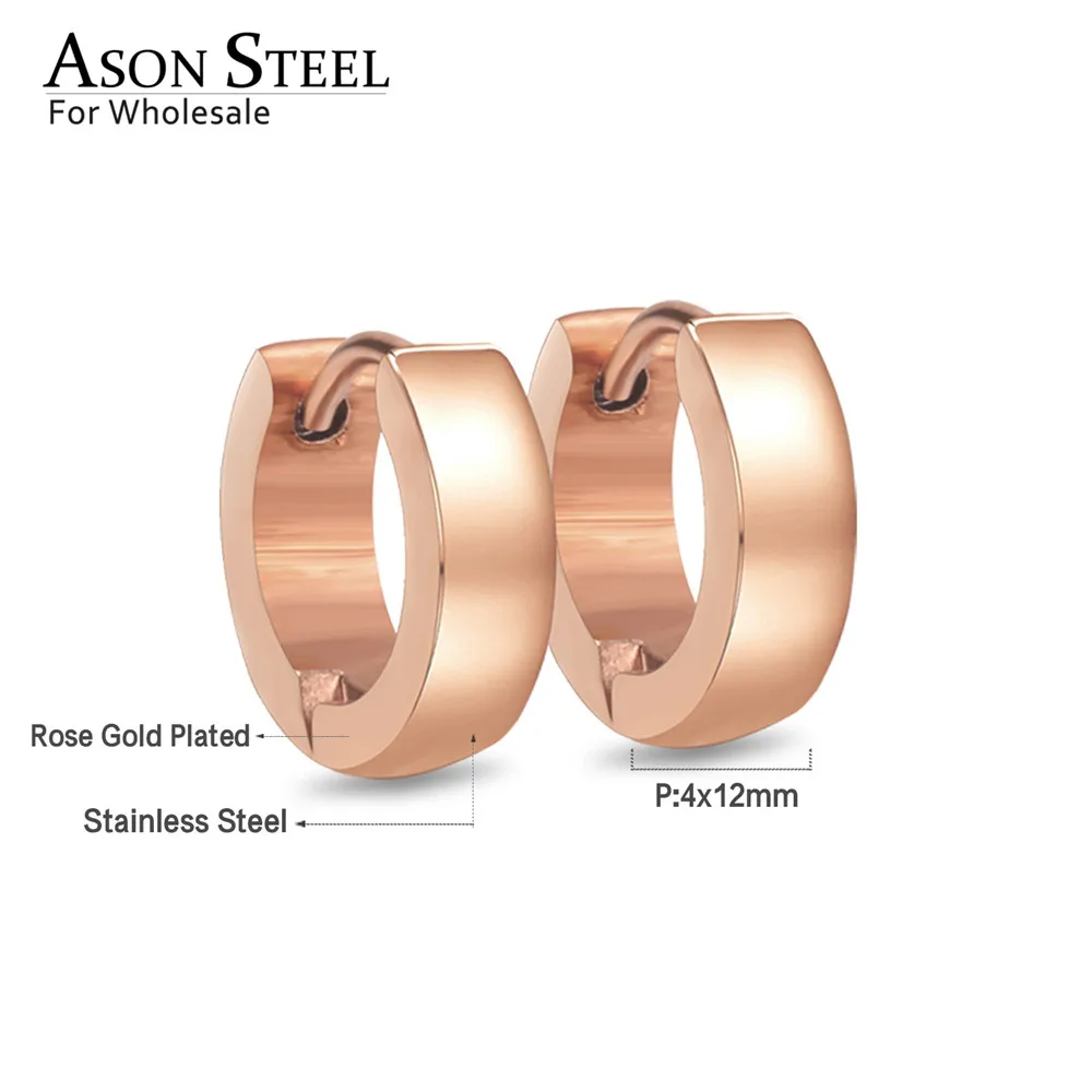 Женские серьги кольца ASONSTEEL современные корейские цвета розового золота