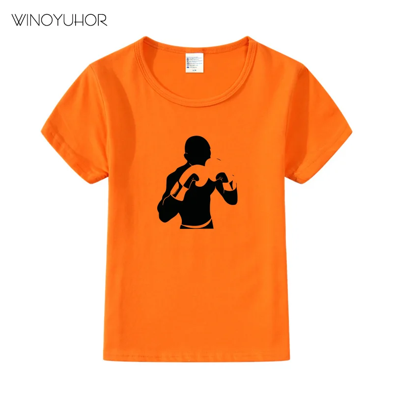 T-Shirts hot Kick Boxing Sports Fighter Kids Funny T-Shirts Summer Children Cotton Baby Clothes Boys/Girls Casual Cool Tops Tees T-Shirts discount