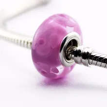 Ностальгические розы муранского стекла бусины Подходит Pandora Браслеты Аутентичные стерлингового серебра 925 ювелирные изделия подвески для женщин