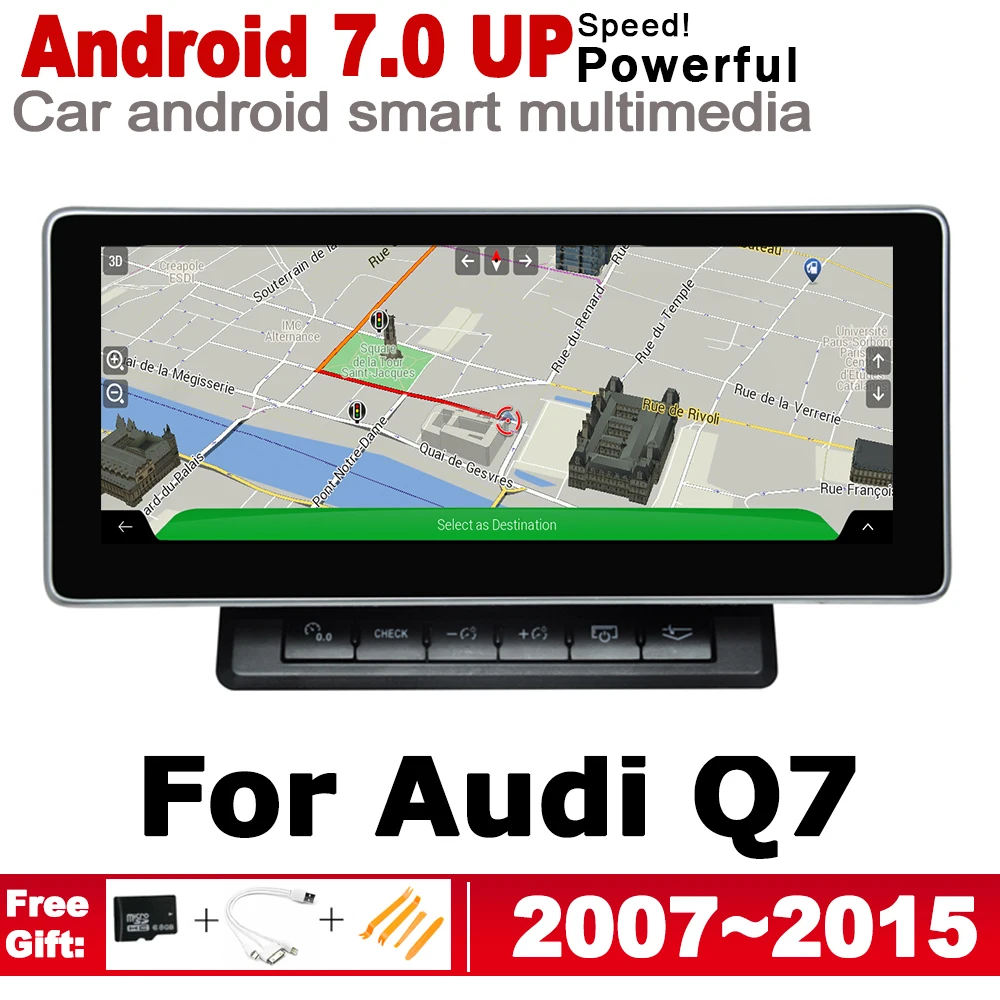 

10.25" HD Screen Stereo Android 7.0 up Car GPS Navi Map For Audi Q7 4L 2007~2015 MMI Original Style Multimedia Player Auto WIFI