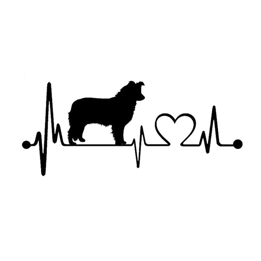 Universal Decorative Accessories Dog Heartbeat Cute Car Sticker Adhesive Stylish Simple Vehicle Body Decor Reflective Funny | Автомобили и