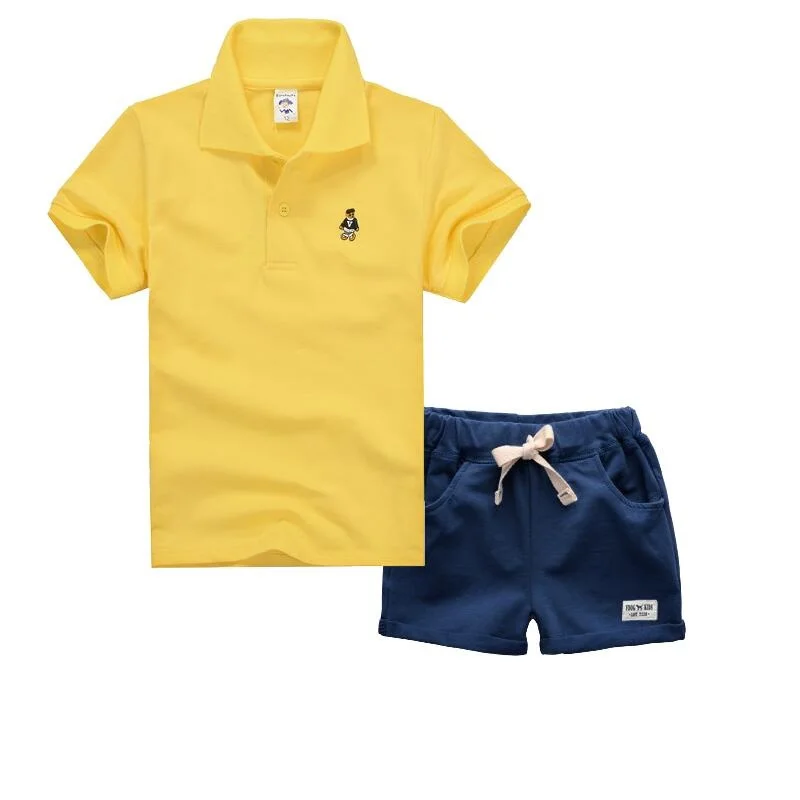 Комплекты летней одежды высокого качества для мальчиков хлопковая футболка с короткими рукавами+ брюки комплекты одежды из 2 предметов для новорожденных мальчиков и девочек