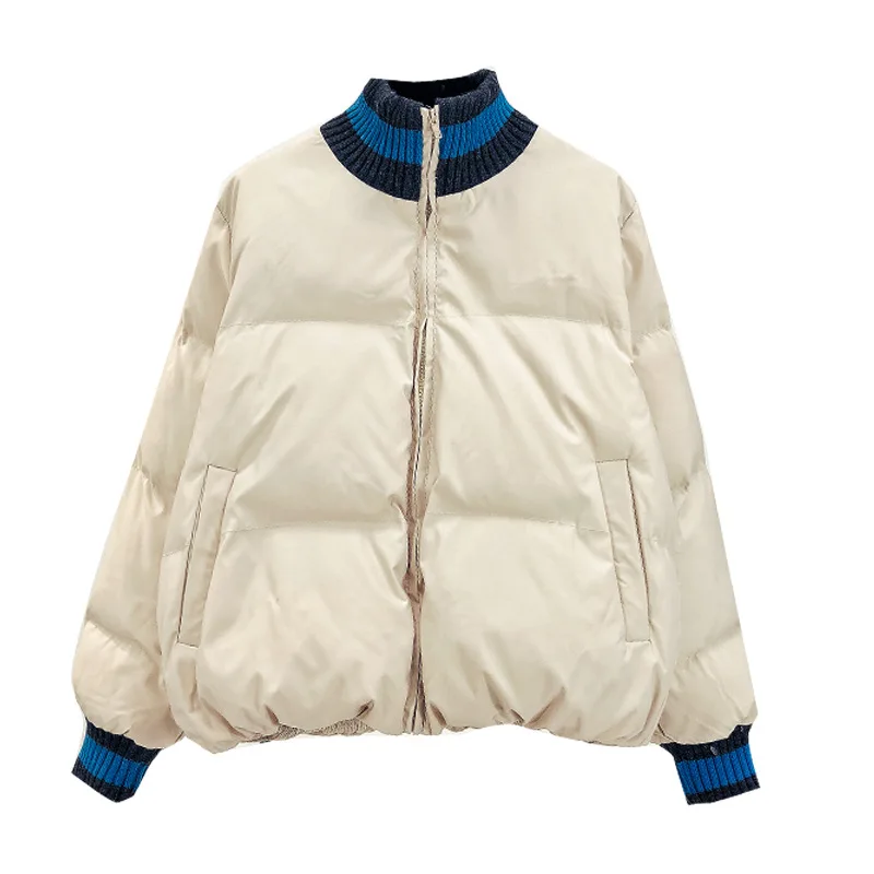 Clair Vent Femmes Coton Institut Lâche Nouvelle Vêtements Féminine Peng vert 2018 Colliers Mode Pour noir Beige Couleur Épais Robe Hiver Gao Automne FcJTK1l