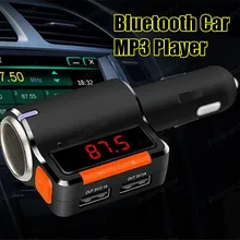 Автомобильный комплект Bluetooth, fm-передатчик, mp3-плеер, 3,5 мм, аудио, AUX, TF, слоты для карт, двойной USB, автомобильное зарядное устройство для iPhone, samsung, gps