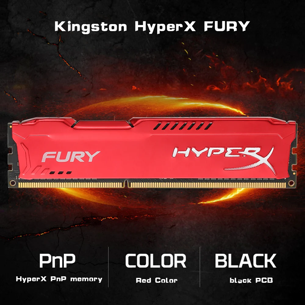 Kingston HyperX FURY Red/4 ГБ/8 ГБ 512 М x 64-Bit DDR3-1866 CL10 240-Pin DIMM