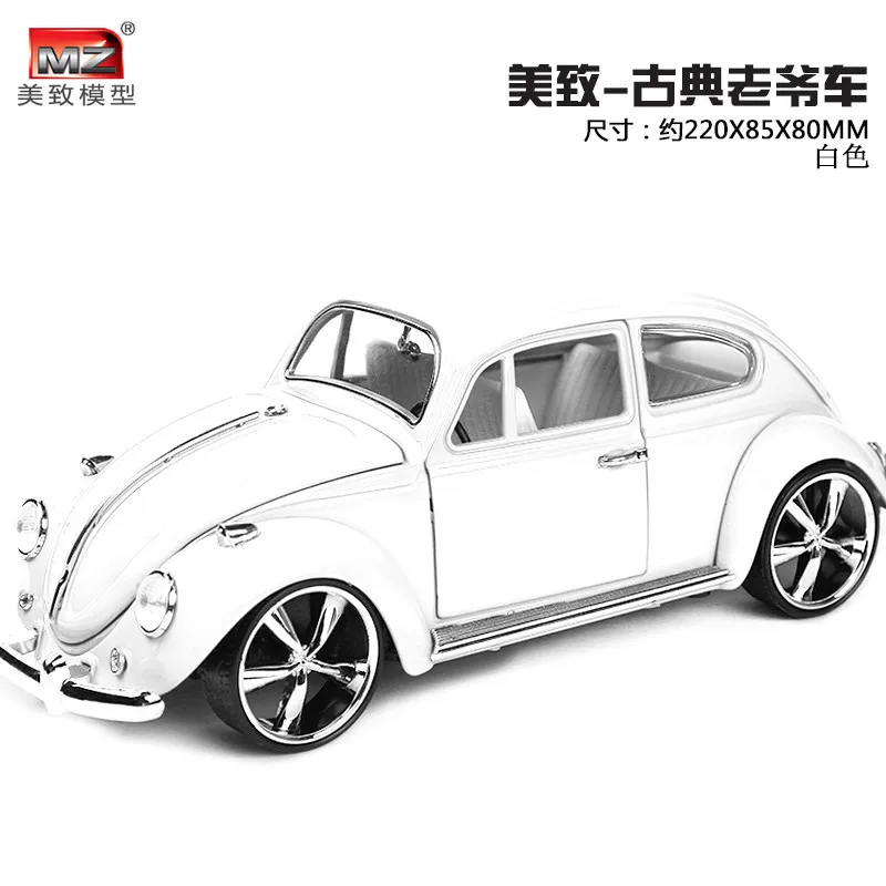  MZ 1:18 Alloy Retro Classic Beetle Car Model Mini Car Toys Table Decor Model 2010A