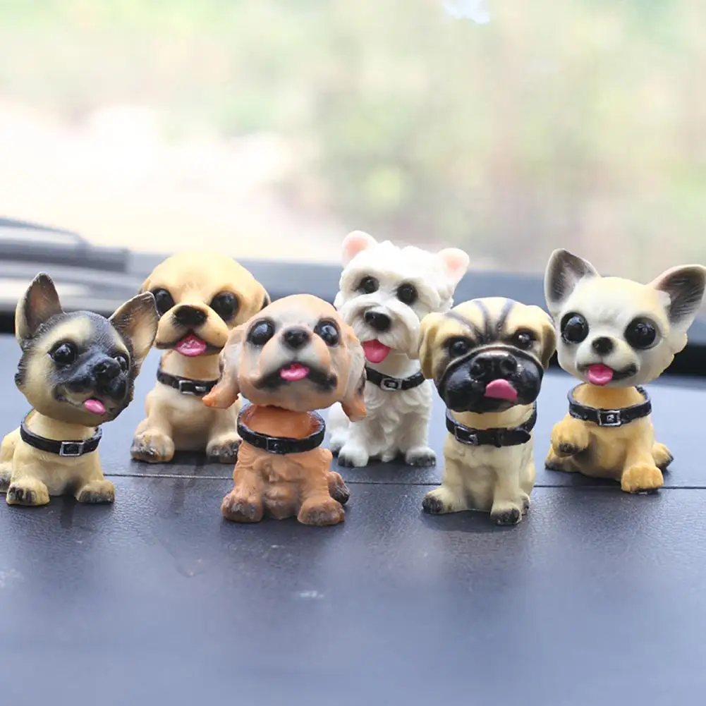 

6Pcs Shaky Head Dog Car Auto Vehicle Dashboard Ornament Good Luck Home Interior Decorations