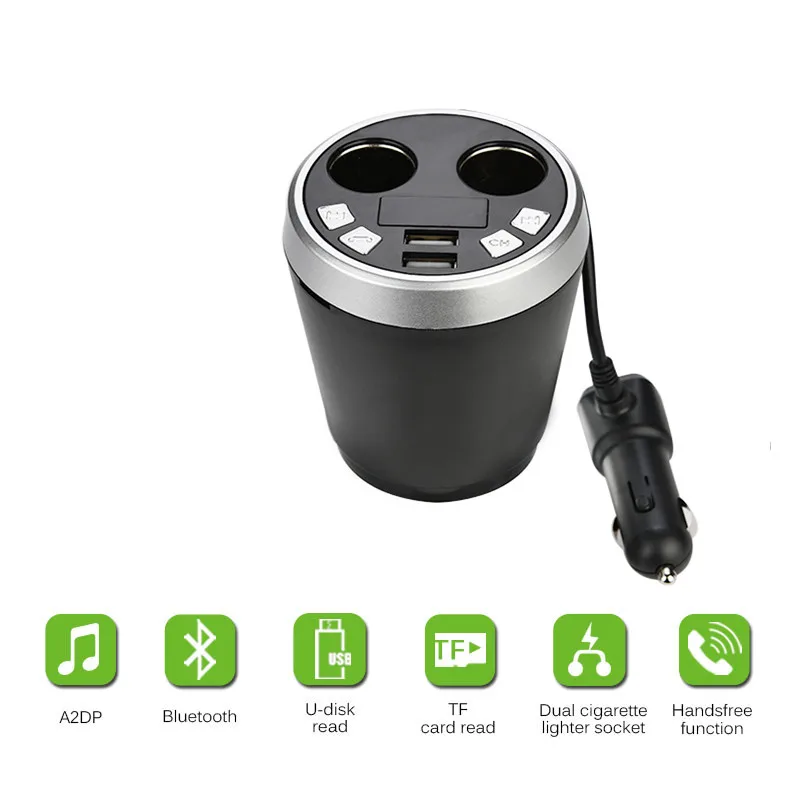 Умный голосовой автомобиль один для двух bluetooth-плееров автомобильное USB зарядное устройство fm-передатчик автомобильное USB зарядное устройство