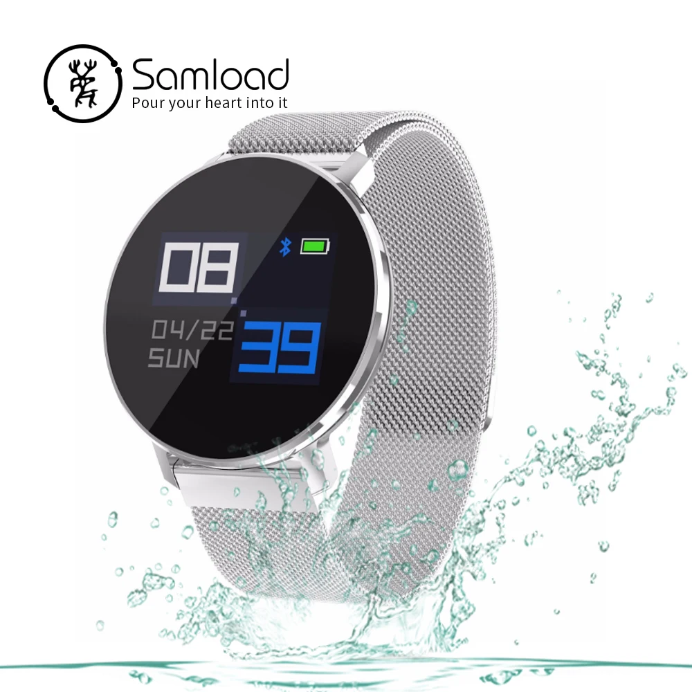 

Samload Fashion Smart Watch Sport Wristband Fitness Tracker Alarm Clock Metal Strap Sleep Tracker for Men Apple iPhone Xs Xiaomi