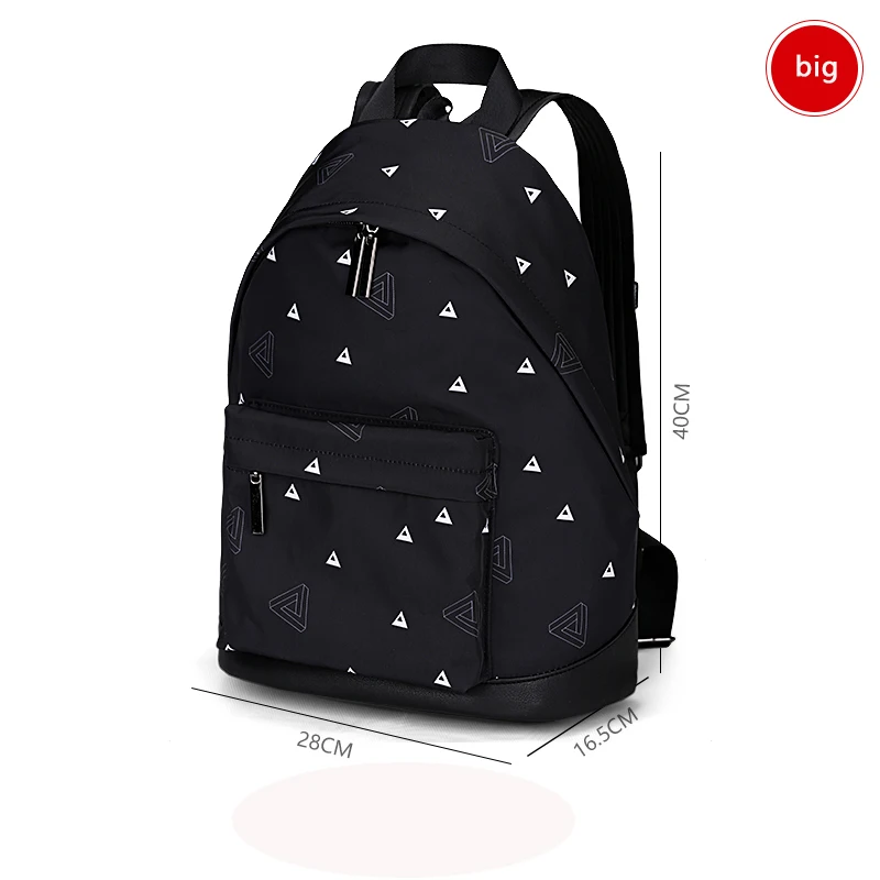 Рюкзак BAIDA Женский черный с треугольным принтом|backpack bag|fashion backpacks bagsbackpack female |
