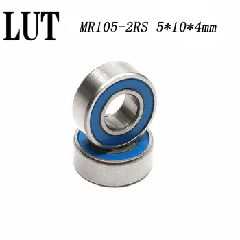 

High quality 50PCS ABEC-5 MR105-2RS MR105 2RS MR105 RS MR105RS 5x10x4 mm Blue rubber sealed miniature deep groove ball bearings