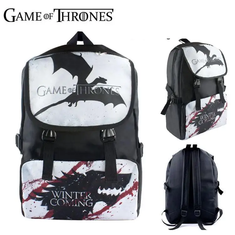 

Game Of Thrones Backpack Students School Bag Fire Glow In Light Backpack Book Bag For Teenagers Cartoon Shoulder Bag Casual Bag