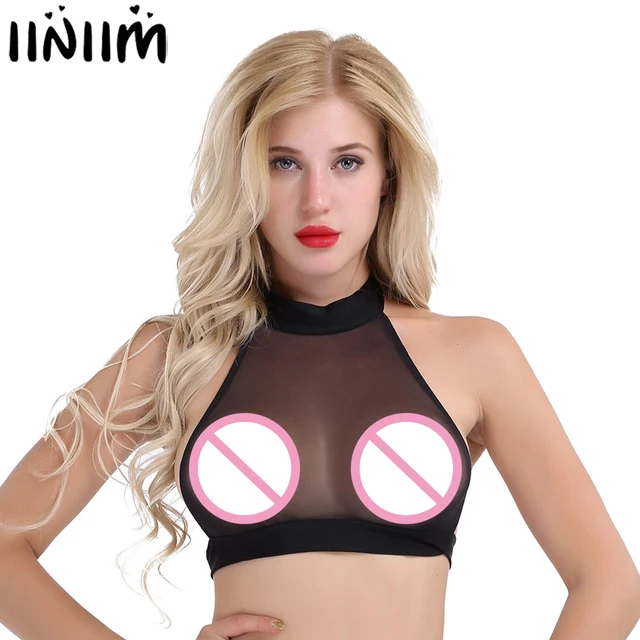 Iiniim Women Transparent See Through Sexy Tops Intimates Sleeveless