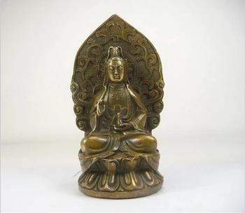 

ymy---712 Chinese old handwork superb carved guanyin copper statue decoration