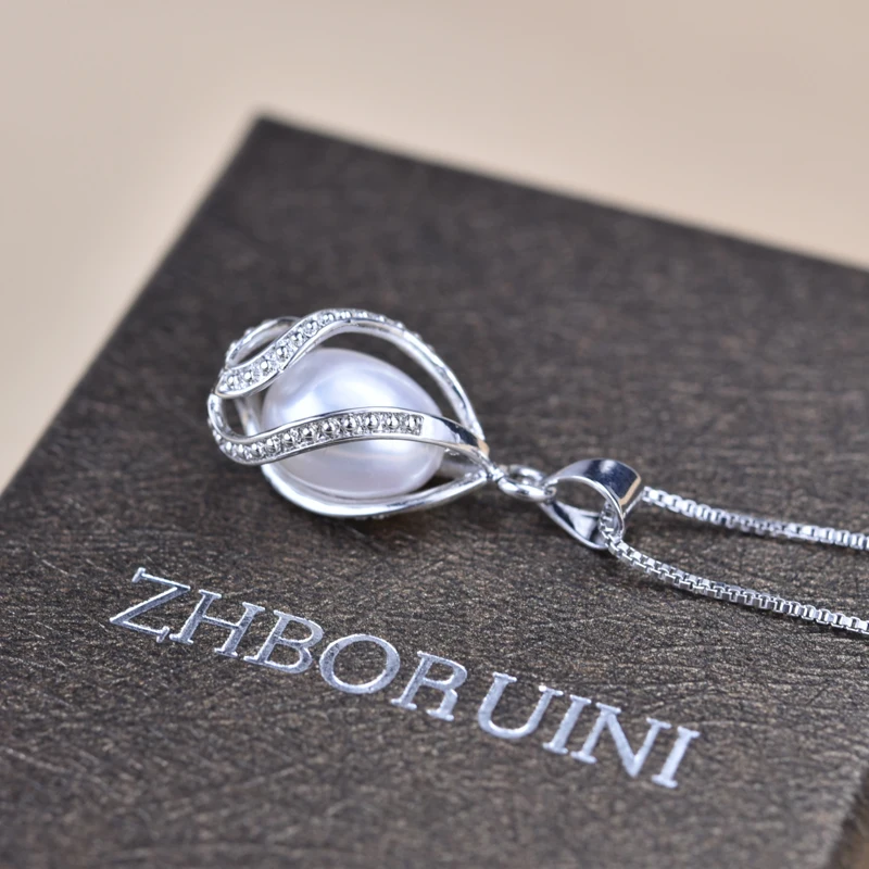 ZHBORUINI Pearl Necklace Pearl Jewelry 925 Sterling Silver Jewelry For Women Natural Freshwater Pearl beads Pendants Wholesale - Image 3