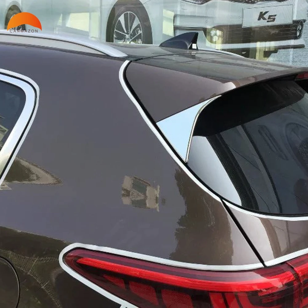 

For KIA Sportage 2017 2018 car cover styling ABS Chrome accessories rear tail window windshield side triangle trim 2pcs