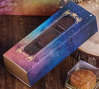 6 17x8x4,5 см Романтический Bronzing синий любовь звездное небо Cake Box с открытым окном, подарок шоколадный Маффин коробка для печенья - Цвет: 6