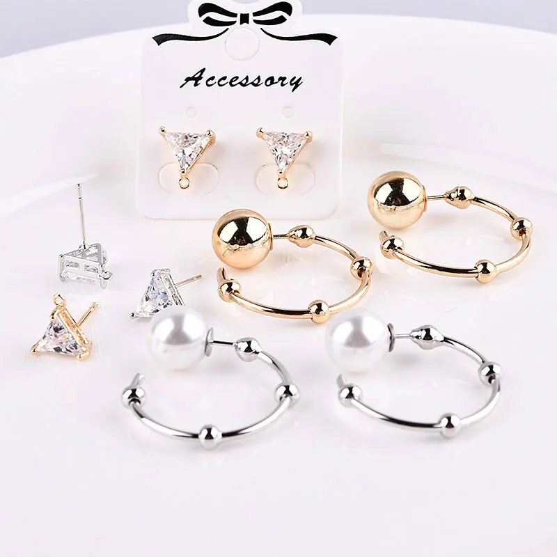 DIY Earrings accessories handmade Korean Edition brass electroplated