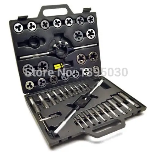 1Set Alloy steel 45pcs Metric/British Taper Tap Drill Bit Screw Die Thread Tool Set