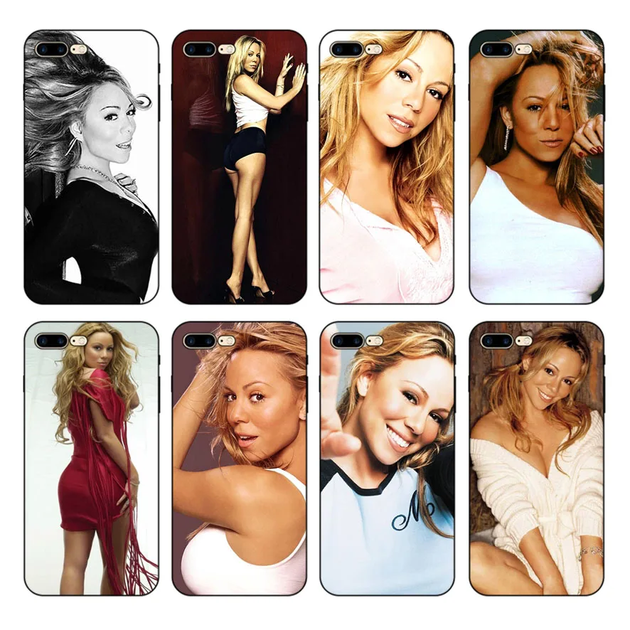 Черный мягкий чехол для телефона HOUSTMUST Mariah Carey iPhone 8 8plus XSmax XR XS 7 7plus 6 6s 6plus 5 |