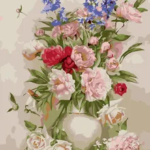 MOLEK DIY живопись маслом по номерам комплект цветы ваза пион акриловая живопись на холсте домашний декор настенные работы для гостиной