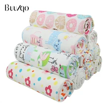 Buulqo Детская хлопчатобумажная трикотажная ткань эластичная вязаная трикотажная ткань с рисунком из мультфильма на полметра DIY Детская одежда ткань 50x170 см