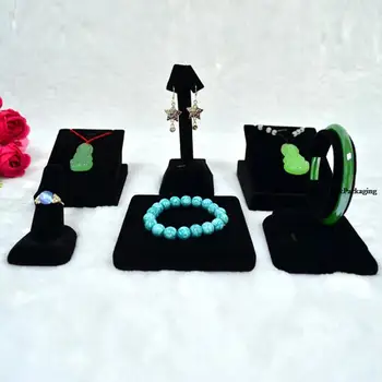 

Wholesale Black Velvet Cheap Jewelry Display Silver Jewelry Stands Kit For Earring Ring Pendants Organizer Cases