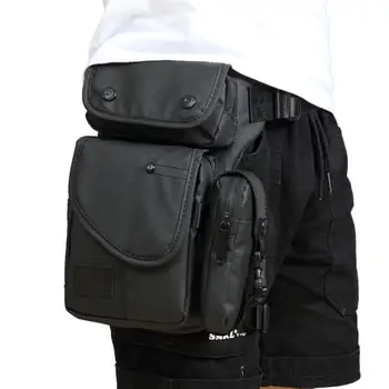 

High Quality Men Canvas/Nylon Drop Leg Fanny Bag Hip Bum Thigh Pouch Motorcycle Riding Cross Body Travel Belt Waist Pack Bags
