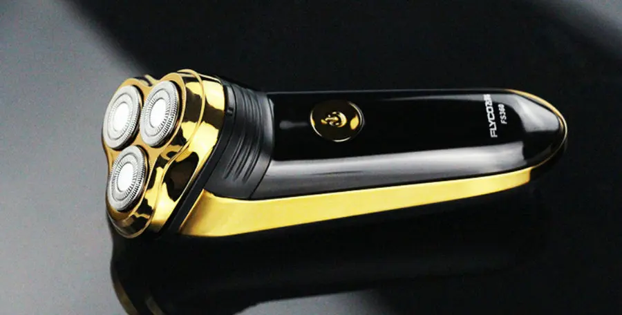 Высокое качество Flyco Мужская бритва 3D плавающая головка Мужская бритва FS360 электрическая сенсорная бритва 220 В всплывающий триммер золотой цвет Бритва