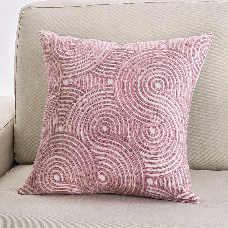 Современная Милая модная наволочка с геометрическим рисунком мягкая розовая подушка в виде елки чехол для офиса удобный чехол для подушки с вышивкой квадратный - Цвет: Pink10