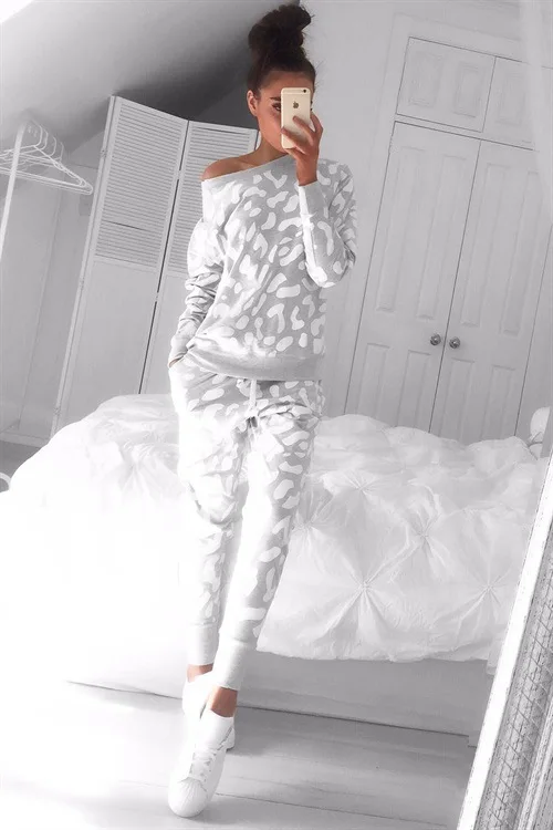 

BKLD 2 Piece Sets Womens Outfits Casual Printing Two Piece Set Clothes For Women Autumn Long Sleeve Tops Pants Women Tracksuit