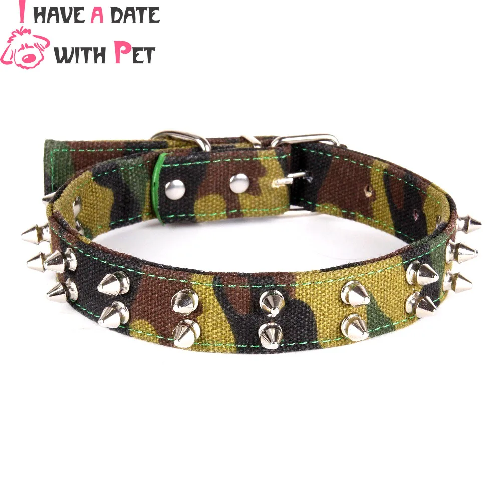 

free shipping size L#3.8*43-53cm canvas webbing material alloy ghost print decoration wire buckle dog collar pet collar