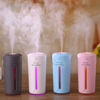 

USB Ultrasonic Air Humidifier Car Aroma Humidifier Oil Diffuser Bottle Cup Mist Maker Fogger Air Purifier With Led Night Lights