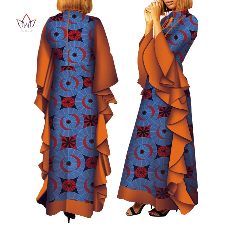 Африканские платья для женщин больших размеров Дашики хлопок пэчворк традиционная африканская одежда Длинные вечерние платья WY4272