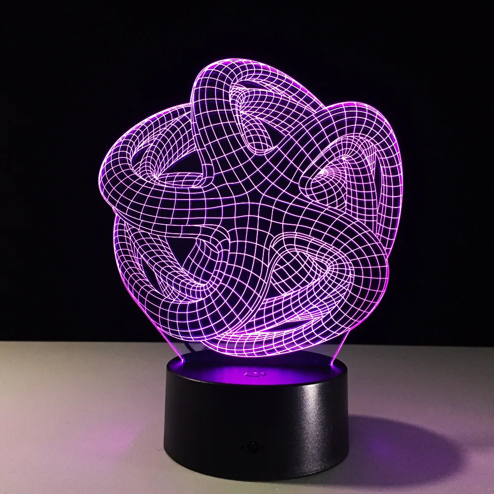 Abstraktion 3D Nachtlicht RGB Veränderbar Stimmung Lampe LED Licht DC 5 V USB Dekorative Tischlampe Besondere Kunst Home Office Party Deco Kaufen
