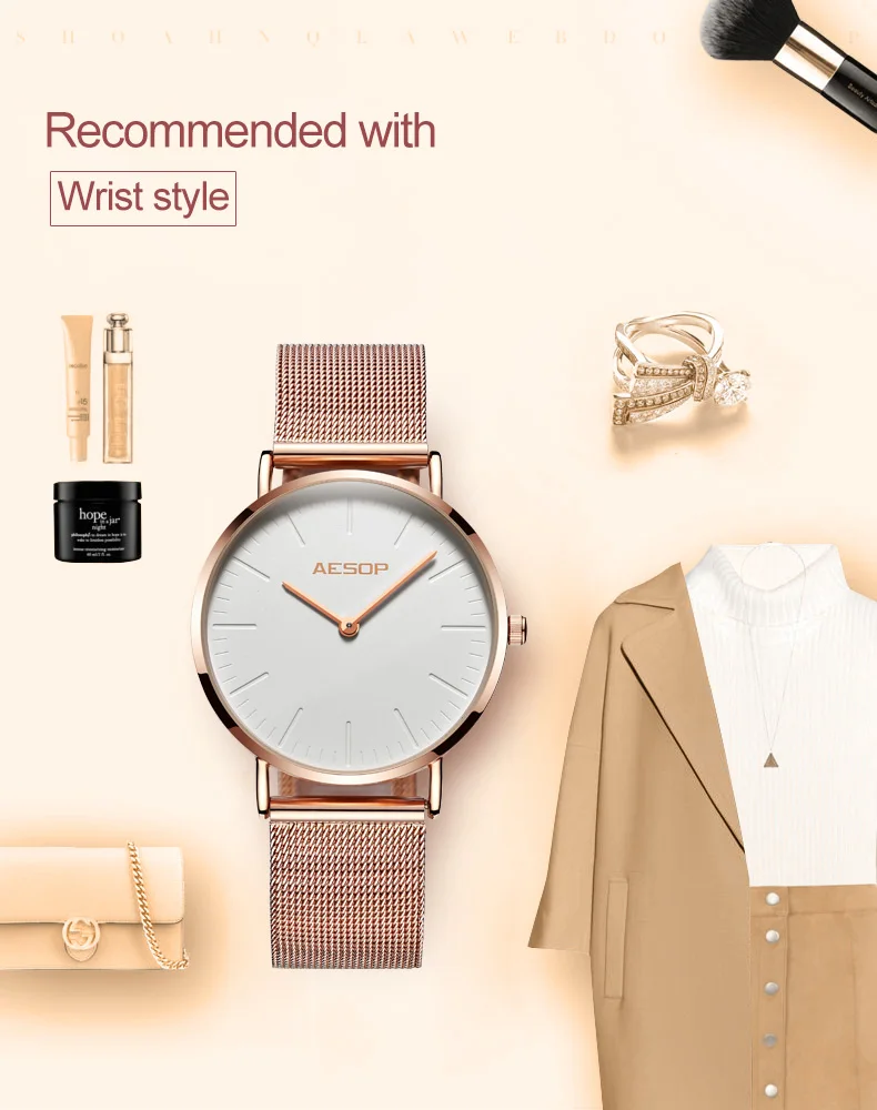 Топ люксовый бренд женские часы из розового золота для леди модные тонкие женские часы сетка из нержавеющей стали платье женские часы reloj mujer