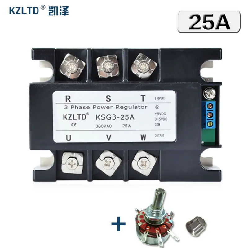KZLTD SSR-25A Three Phase Solid State Relay SSR 25A SSR Relay Three Phase Power Regulator SSR-25 Voltage Regulator Module KZLTD SSR-25A Three Phase Solid State Relay SSR 25A SSR Relay Three Phase Power Regulator SSR-25 Voltage Regulator Module