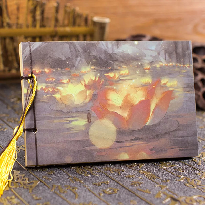 

1pcs Classic Chinese Style Painting Notebook Beautiful Mini Blank Drawing Book Creative Office School Supplies Daily Memo Book