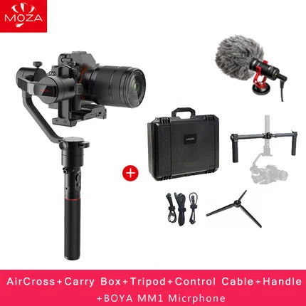 MOZA Aircross 3-х осевой ручной шарнирный стабилизатор для камеры GoPro до 1,8 кг DSLR Камера S ony A6000 RX100 A7 серии Pana GH5 GH4 - Цвет: w handle mm1 mic