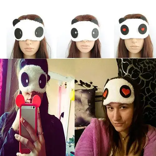 

2019 Sleep Eye Mask Shade Nap Cover Blindfold Face White Panda Shading Sleep Cotton Goggles Aid Relax Travel Eyepatch Rest