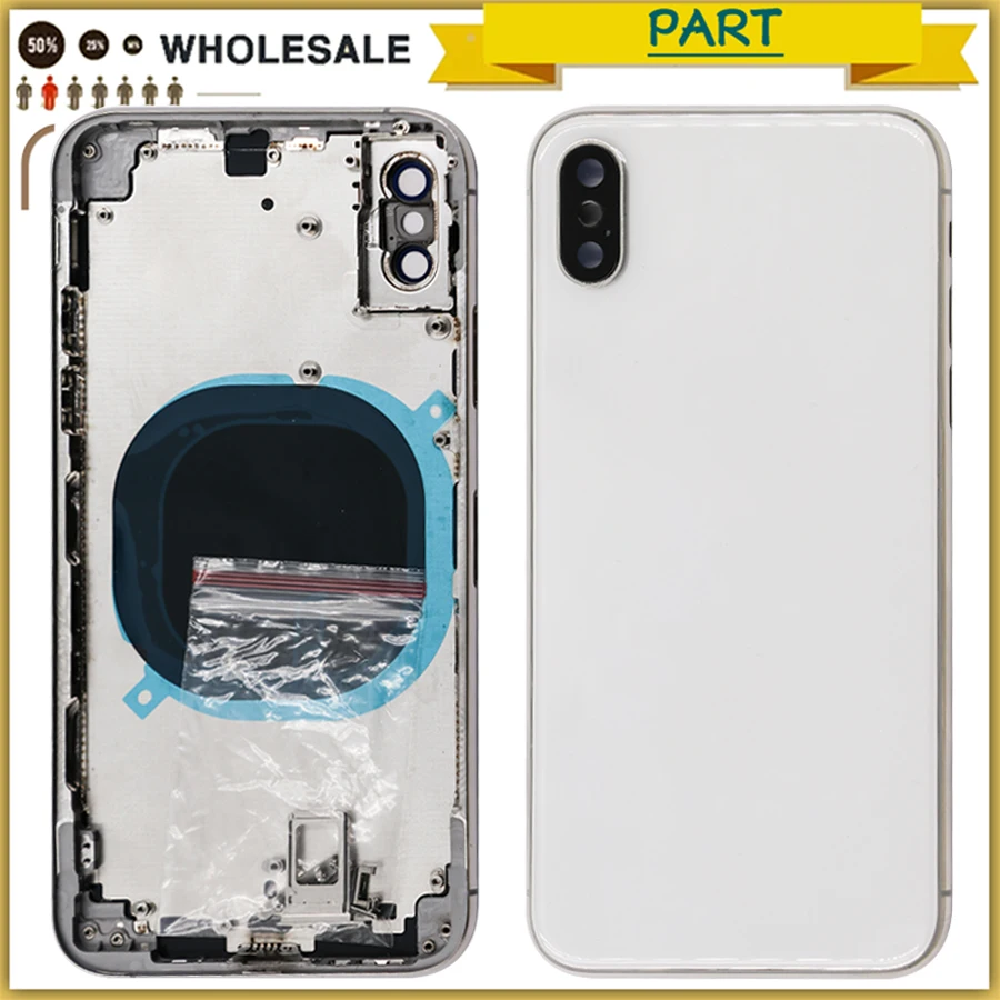 Новый для iphone X полный корпус чехол батарея задняя панель Задняя крышка рама